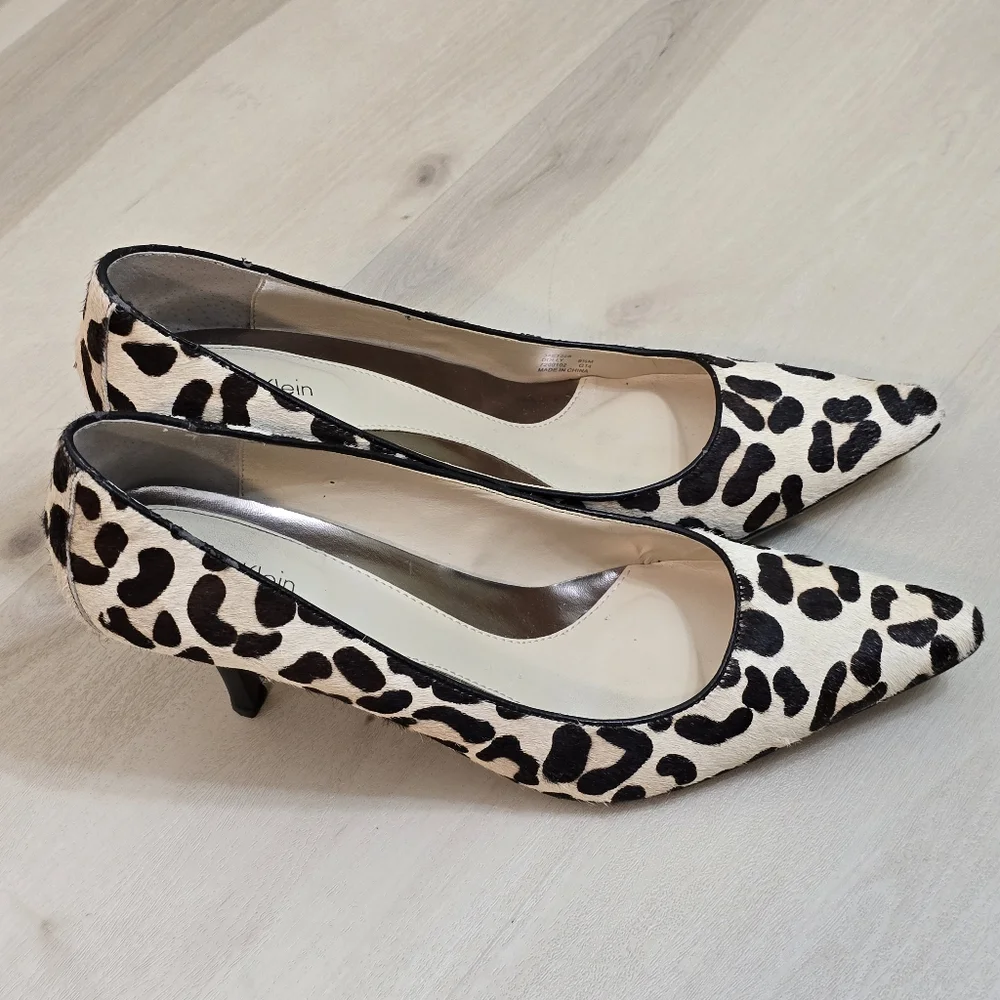 Calvin Klein dolly Women Animal leopard Print Pumps 3" Heels Pointed toe 9.5M - Picture 8 of 16